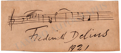 Delius, Frederick - Autograph Music Quote Signed 1921