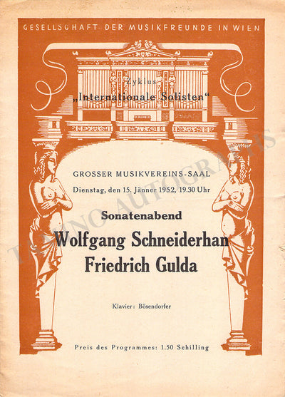 Gulda, Friedrich - Set of 8 Concert Programs Vienna 1946-1961