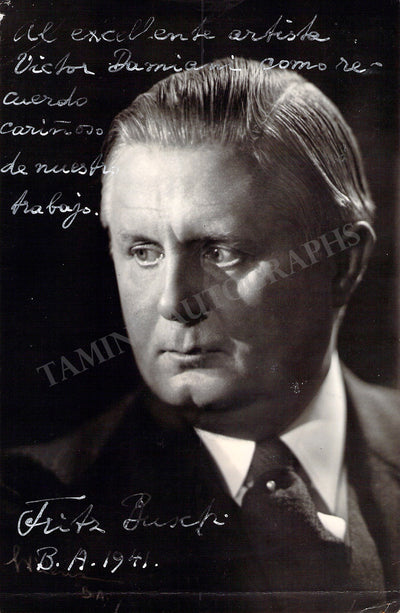 Busch, Fritz - Signed Photograph 1941