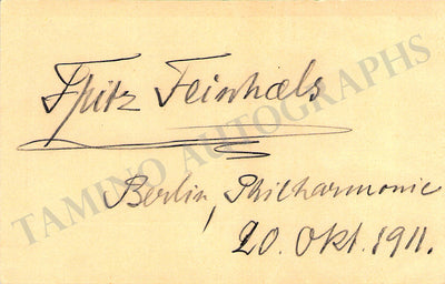 Feinhals, Fritz - Signed Card 1911