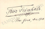 Feinhals, Fritz - Signed Card 1908
