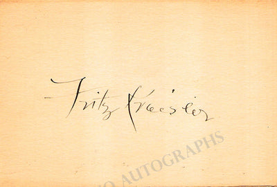 Kreisler, Fritz - Signed Card