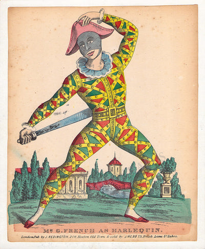 French, G. - Vintage Lithograph as Harlequin