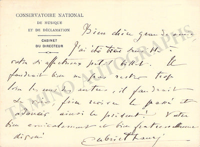 Faure, Gabriel - Autograph Letter Signed & Photo