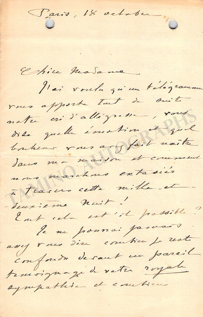 Fauré, Gabriel - Autograph Letter Signed