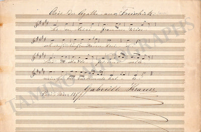 Autograph Music Quote Signed (1879)