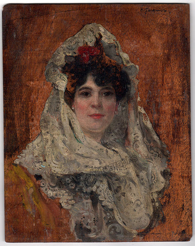 Jacquier, Henri - Signed Painting of Celestine Galli-Marie