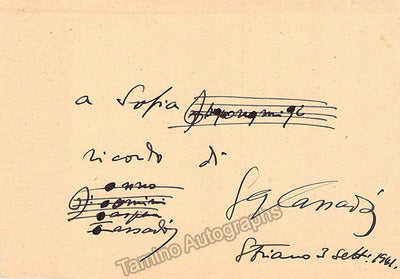 Cassado, Gaspar - Signed Card 1941