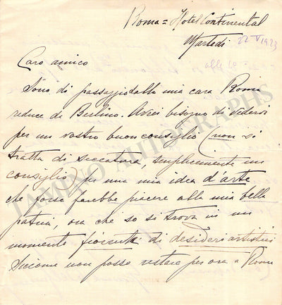 Bellincioni, Gemma - Autograph Letter Signed 1923