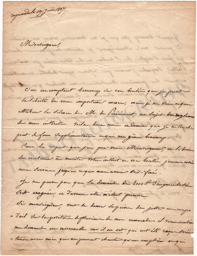 Prevost, Genevieve-Aimee-Zoe - Autograph Letter Signed 1827