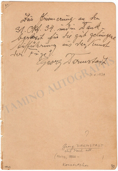 Darmstadt, Georg - Signed Album Page 1934