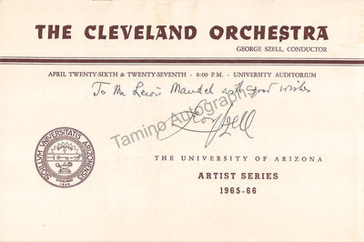 Szell, George - Signed Program Arizona 1966