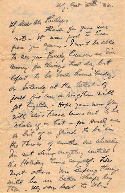 Cohan, George M. - Autograph Letter Signed 1932