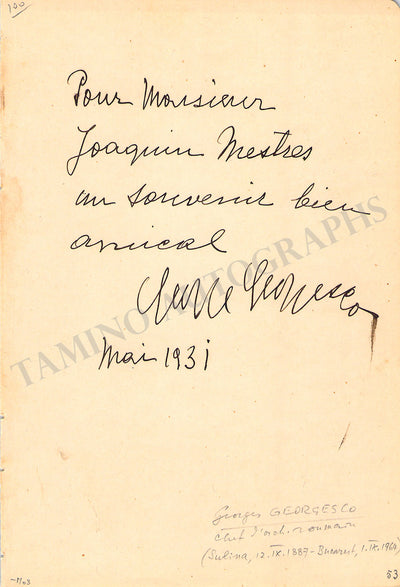 Georgescu, George - Signed Album Page 1931