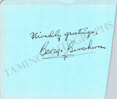 Gershwin, George - Signed Album Page