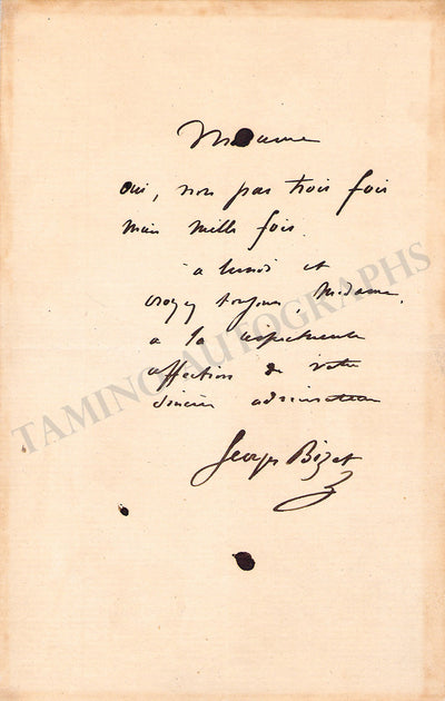 Bizet, Georges - Autograph Note Signed