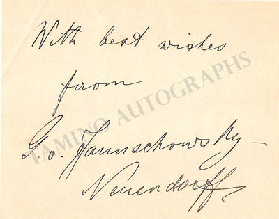 Von Jaunschowsky-Neuendorff, Georgine - Signed Card