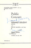 Souzay, Gerard - Signed Program Wanganui 1959