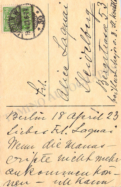 Busoni, Gerda  Autograph Letter Signed