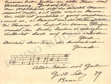 Schjelderup, Gerhard - Autograph Note Signed and Music Quote