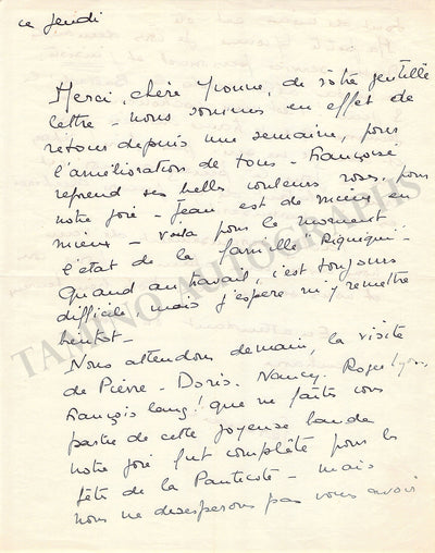 Tailleferre, Germaine - Autograph Letter Signed