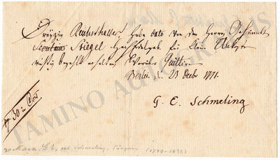 Mara, Gertrude Elisabeth - Autograph Receipt 1771
