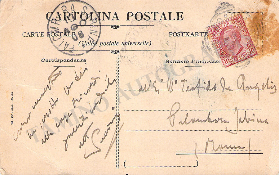 Puccini, Giacomo - Autograph Note Signed 1908