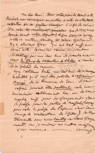 Signed Letter to Eugene Scribe (1848)