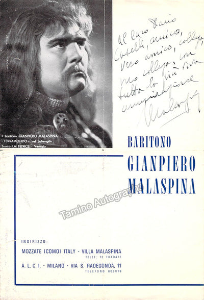 Malaspina, Giampiero - Signed Brochure