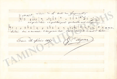 Duprez, Gilbert-Louis - Autograph Music Quote Signed 1847