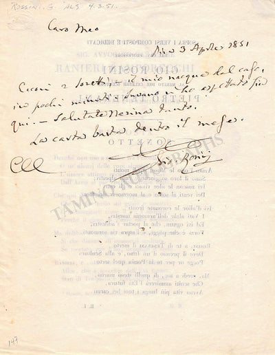 Autograph Note Signed & Broadside (1851)