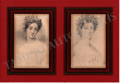 Pasta, Giuditta - Grisi, Giulia - Original Portrait Drawings by Chalon 1833 (NOT SIGNED)