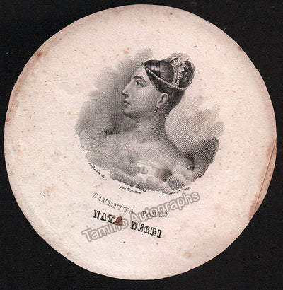 Pasta, Giuditta - Vintage Circular Lithograph