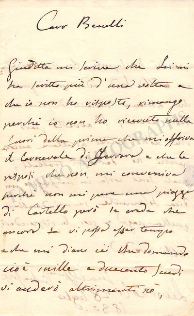 Grisi, Giulia - Autograph Letter Signed 1830