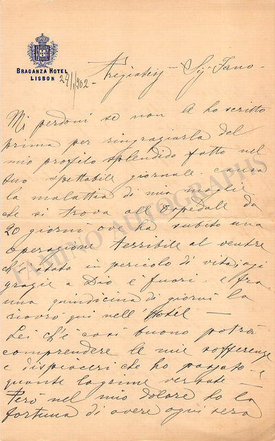 Anselmi, Giuseppe - Set of 2 Autograph Letters Signed 1902