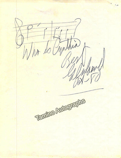 Gould, Glenn - Autograph Music Quote Signed 1980
