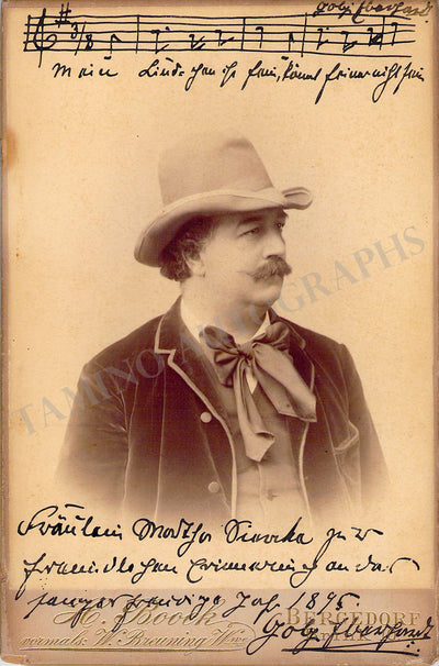 Eberhardt, Goby - Signed Cabinet Photo 1895 & Music Quote