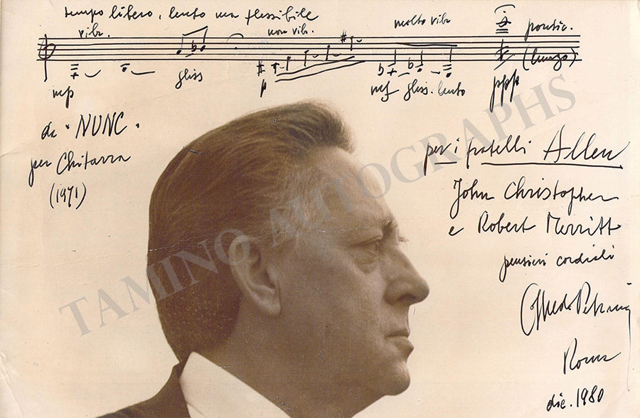 Petrassi, Goffredo - Autograph Musical Quote Signed.