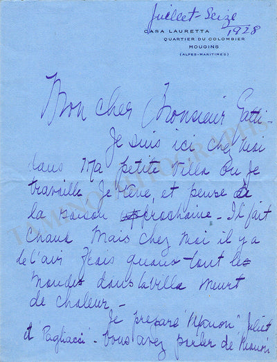 Moore, Grace - Autograph Letter Signed 1928