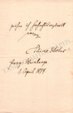 Adler, Guido - Autograph Letter Signed 1894