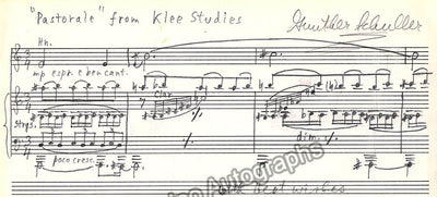Schuller, Gunther - Autograph Music Quote Signed