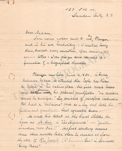 Kobbe, Gustav - Autograph Letter Signed