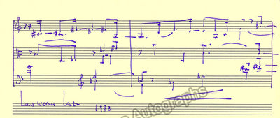 Henze, Hans Werner - Autograph Music Quote Signed 1988