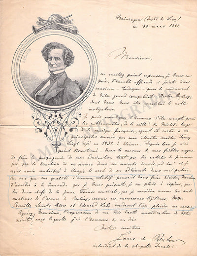 Bulow, Hans von - Autograph Letter Signed 1882