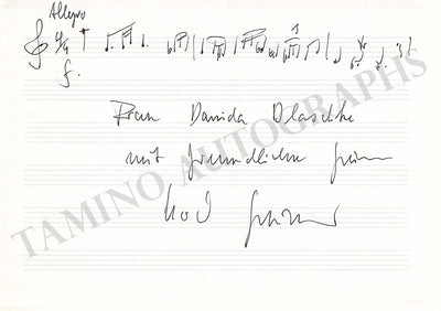 Genzmer, Harald - Autograph Music Quote Signed