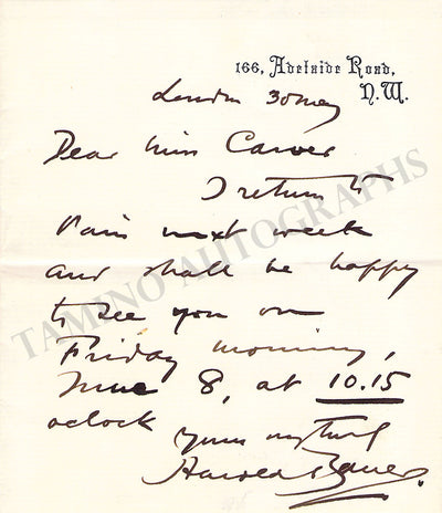 Bauer, Harold - Autograph Note Signed