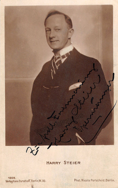 STEIER, Harry - Signed Photo