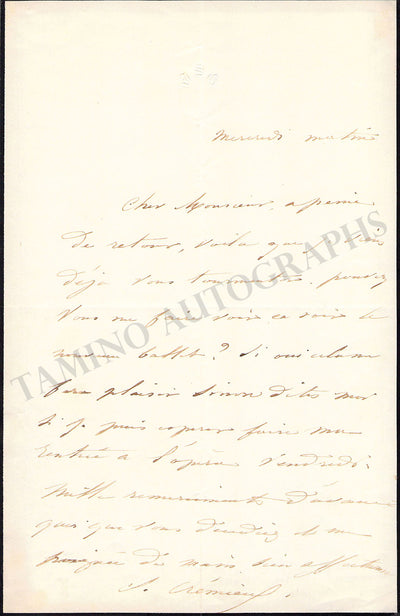 Cremieux, Hector-Jonathan - Autograph Letter Signed