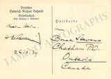 Schmid, Heinrich Kaspar - Signed Postcard 1939