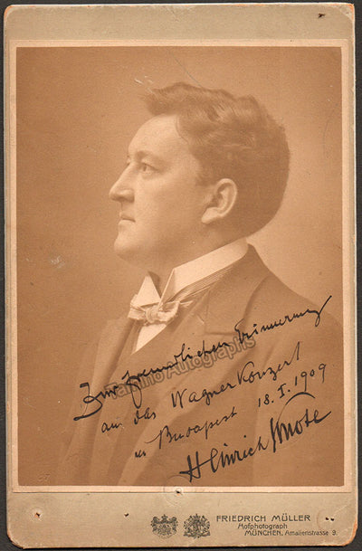 Knote, Heinrich - Signed Cabinet Photo 1909